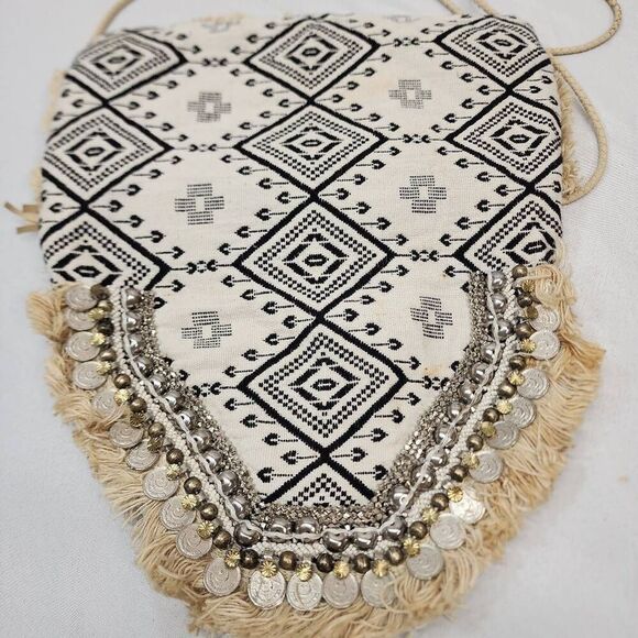 SHASHI Alexa Clutch Multi Beaded Fringe Charm Boho Crossbody Bag - Picture 6 of 12